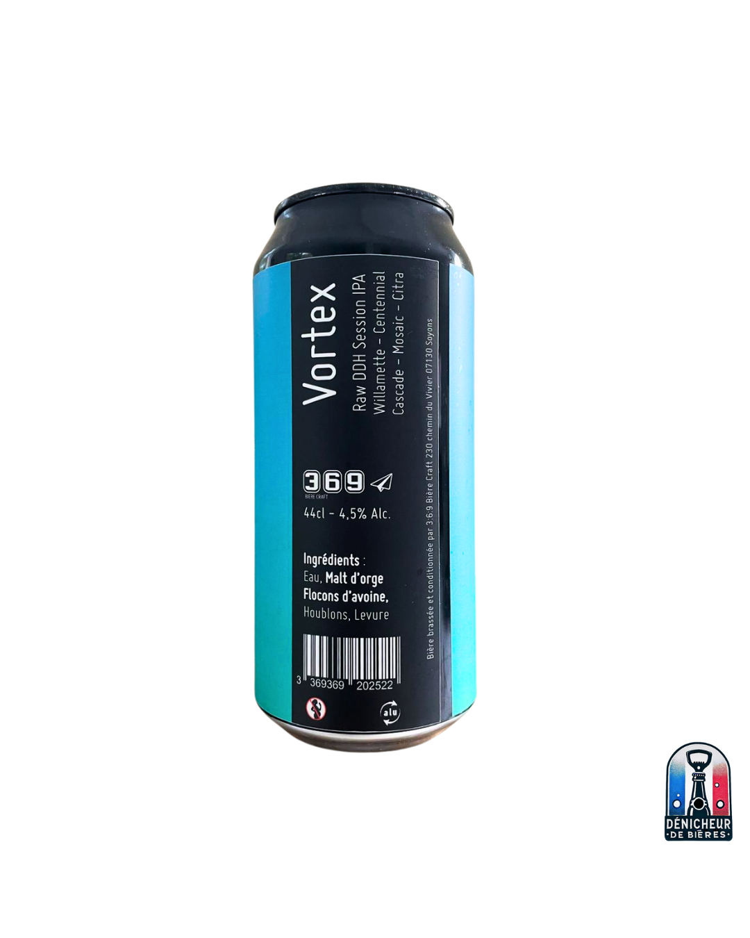 photo présentation VORTEX canette 369 bière craft