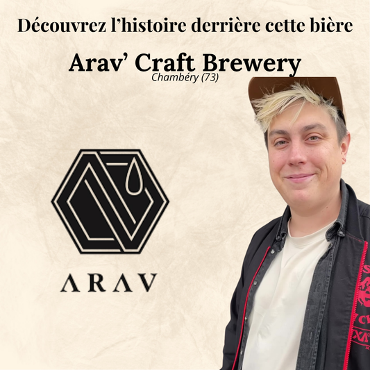 Affiche de la brasserie Savoy craft avec la photo du brasseur et son logo