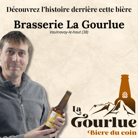 affiche présentation la brasserie La gourlue avec le visuel du brasserie et son logo