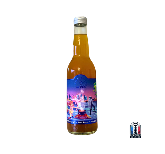 Bouteille de kombucha thé fumé bio fabriqué par kombuch'alpes