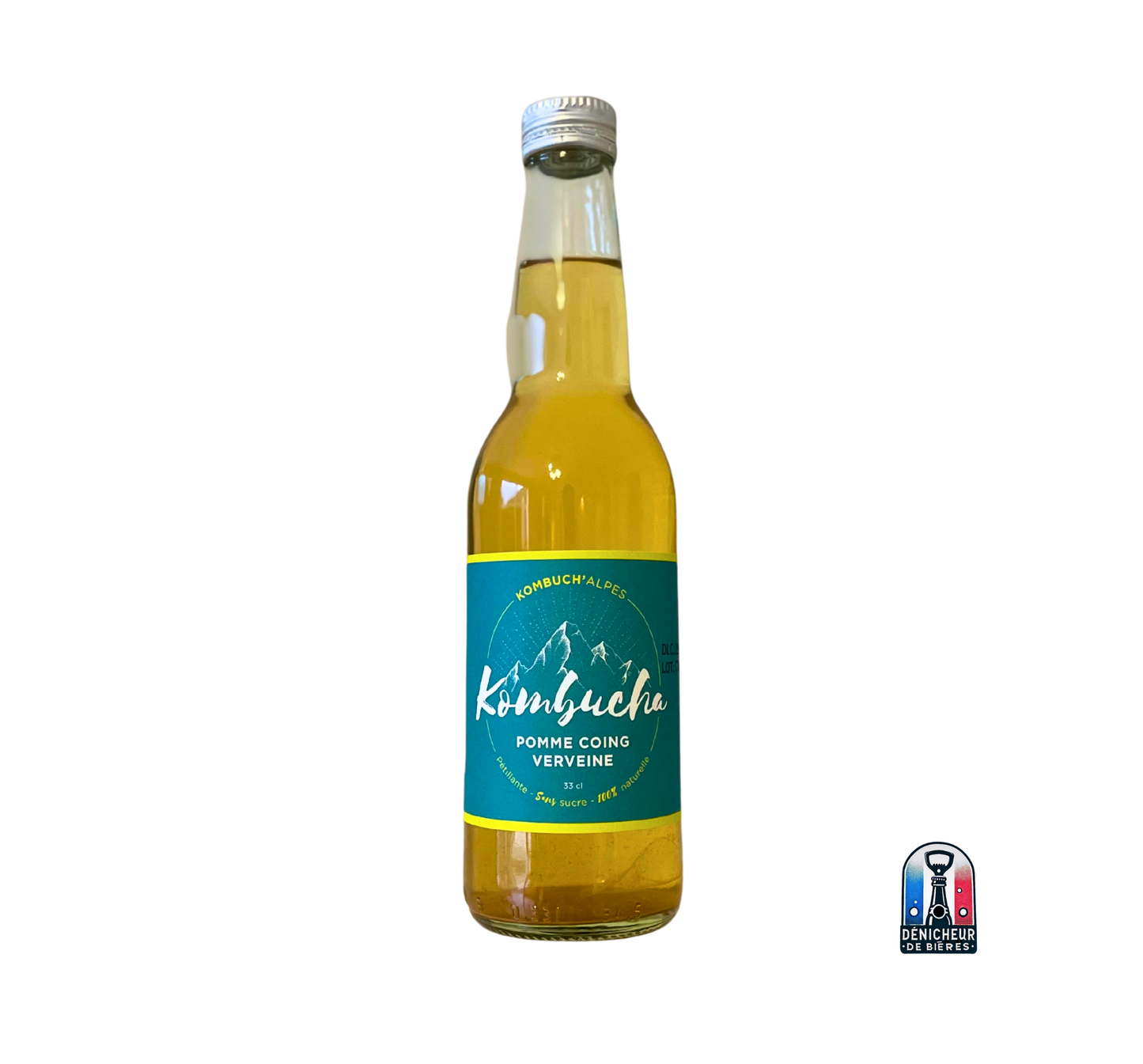 bouteille kombucha pomme coing verveine Kombuch'Alpes -boisson fermentée artisanale bio
