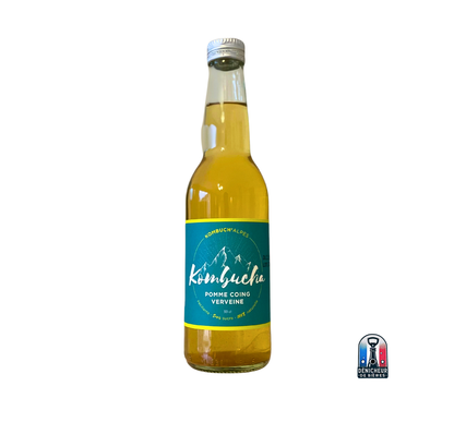 bouteille kombucha pomme coing verveine Kombuch'Alpes -boisson fermentée artisanale bio