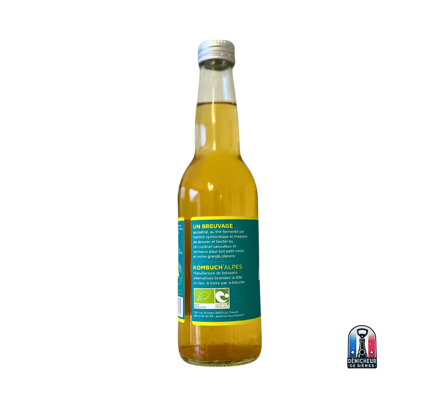 bouteille kombucha pomme coing verveine Kombuch'Alpes -boisson fermentée artisanale bio