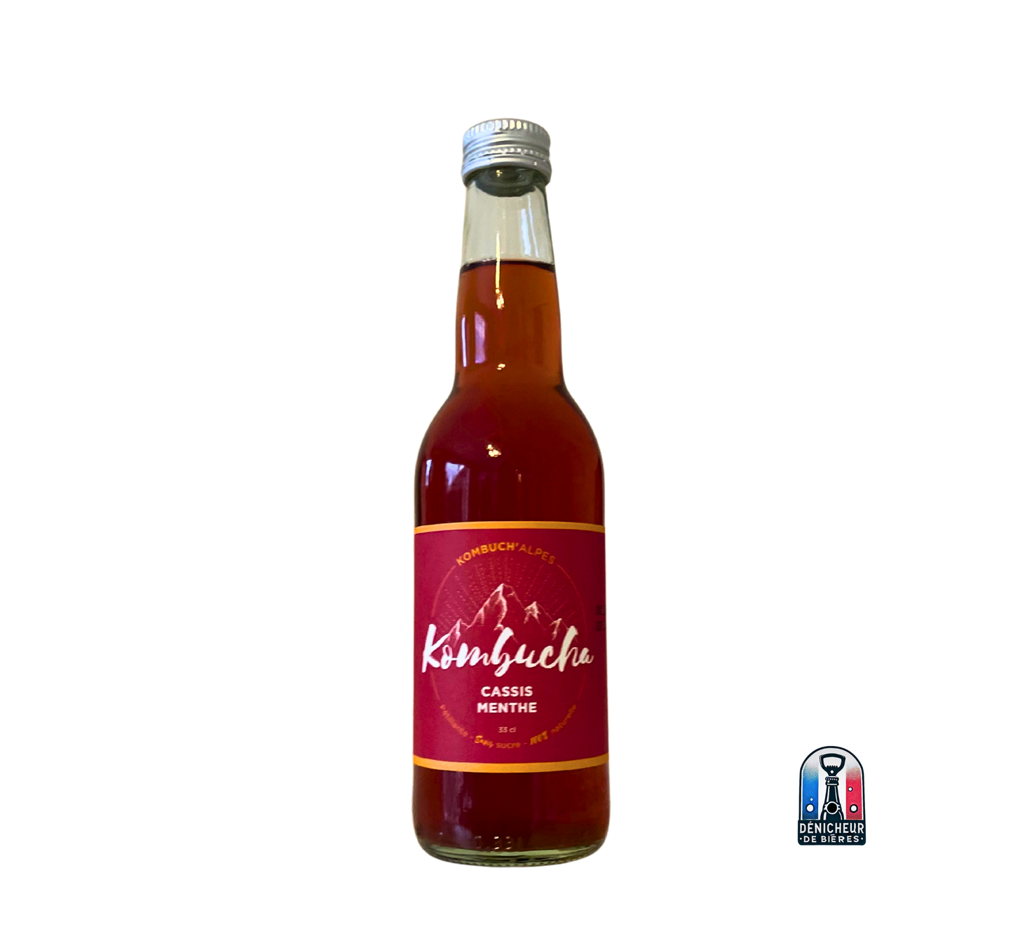 Bouteille de kombucha Cassis Menthe Bio Kombuch'alpes