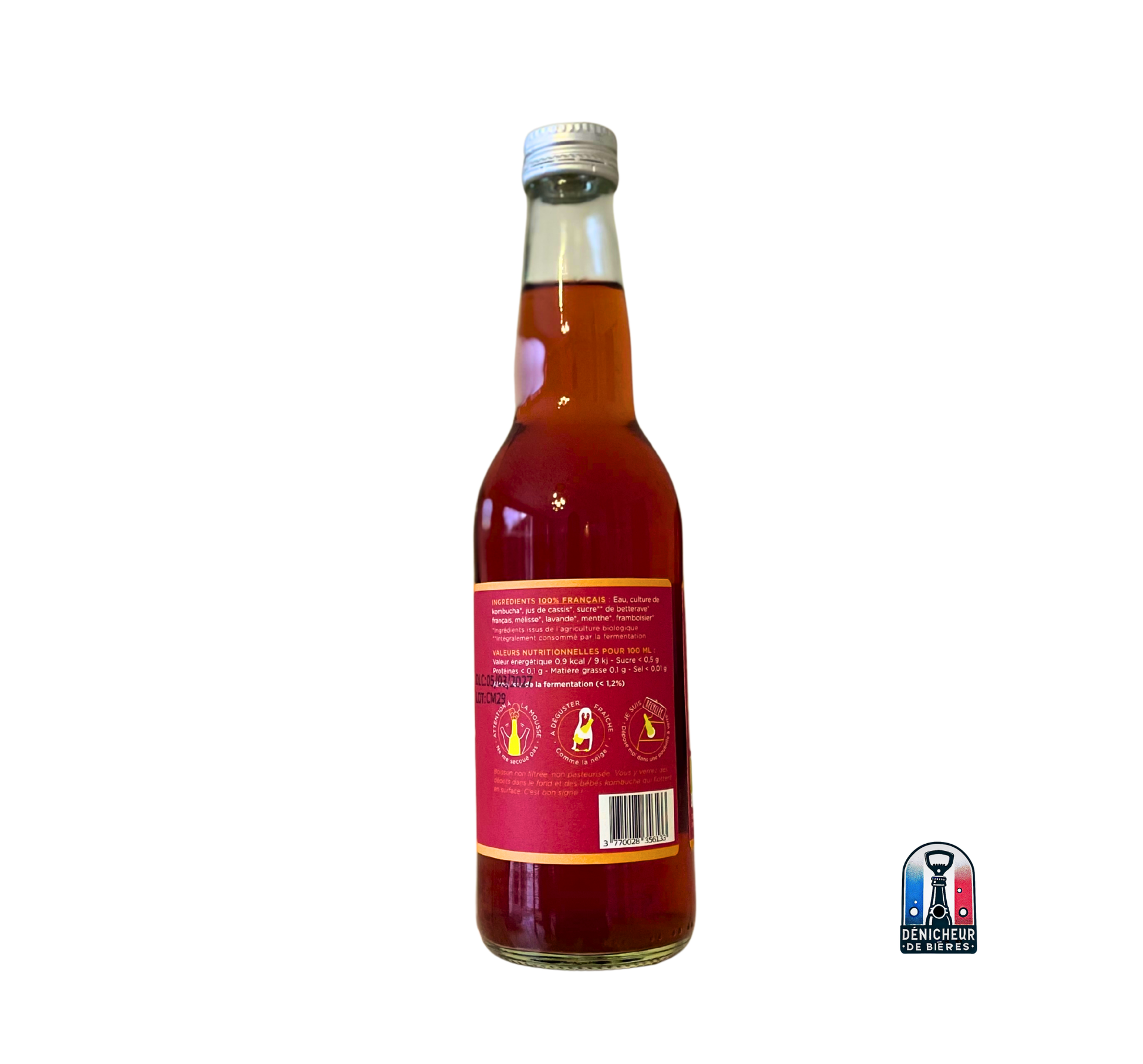 Bouteille de kombucha Cassis Menthe Bio Kombuch'alpes